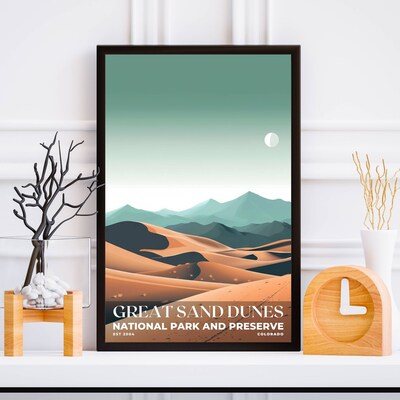 Great Sand Dunes National Park and Preserve Poster, Travel Art, Office Poster, Home Decor | S3 - image5